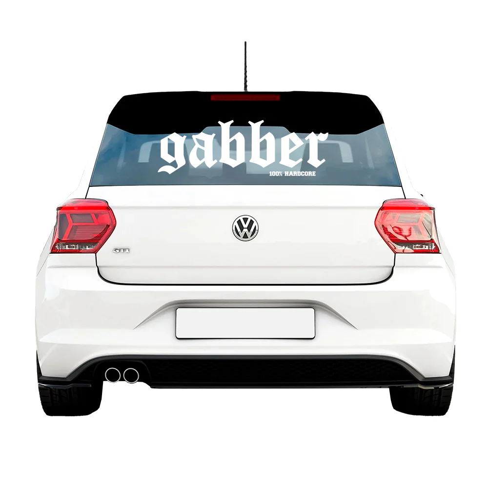100% Hardcore Carsticker Gabber White 60cm - Image 2