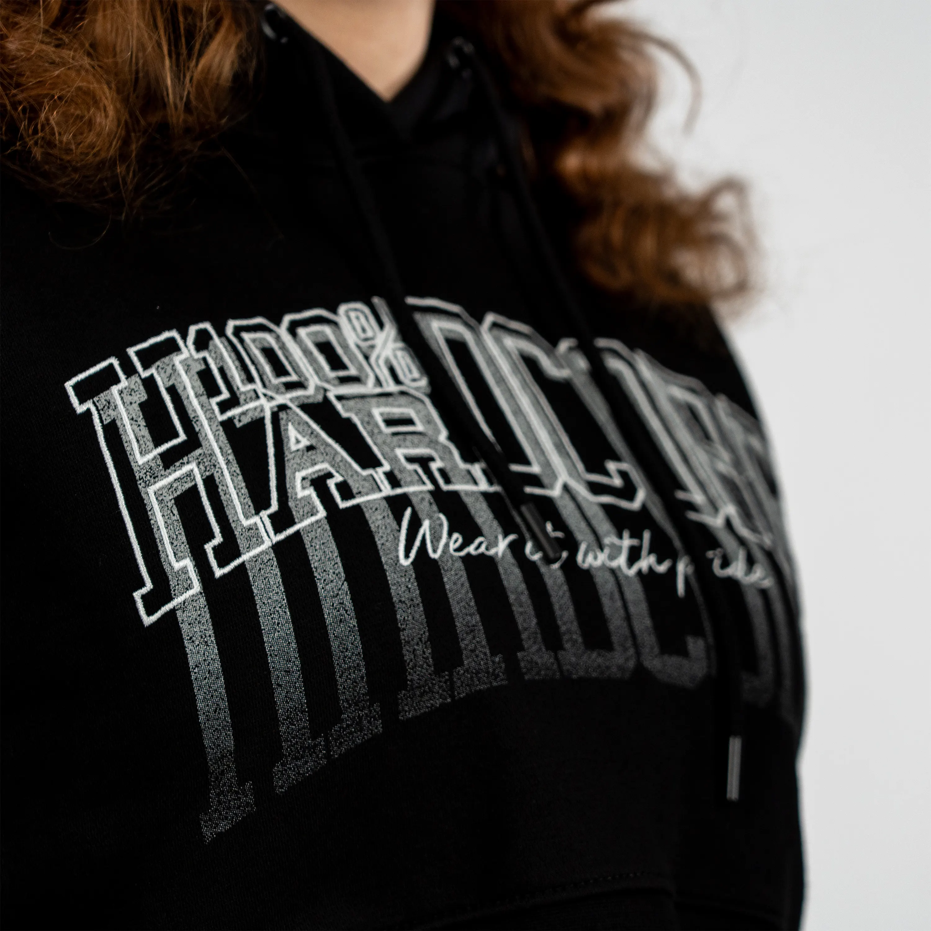 100% Hardcore Cropped Hoodie Faded - Image 5