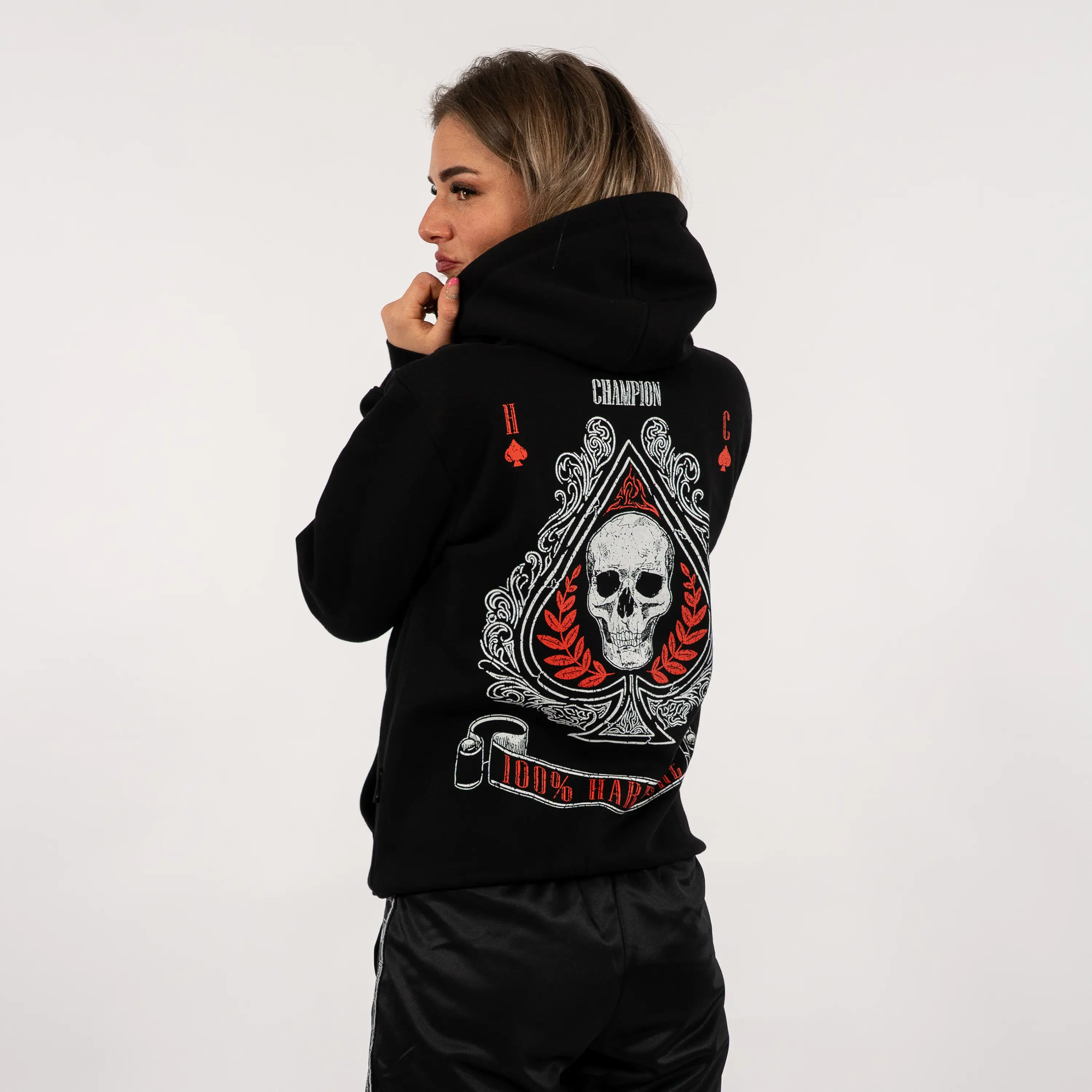 100% Hardcore Hooded Zipper Ace of Spades - Image 3