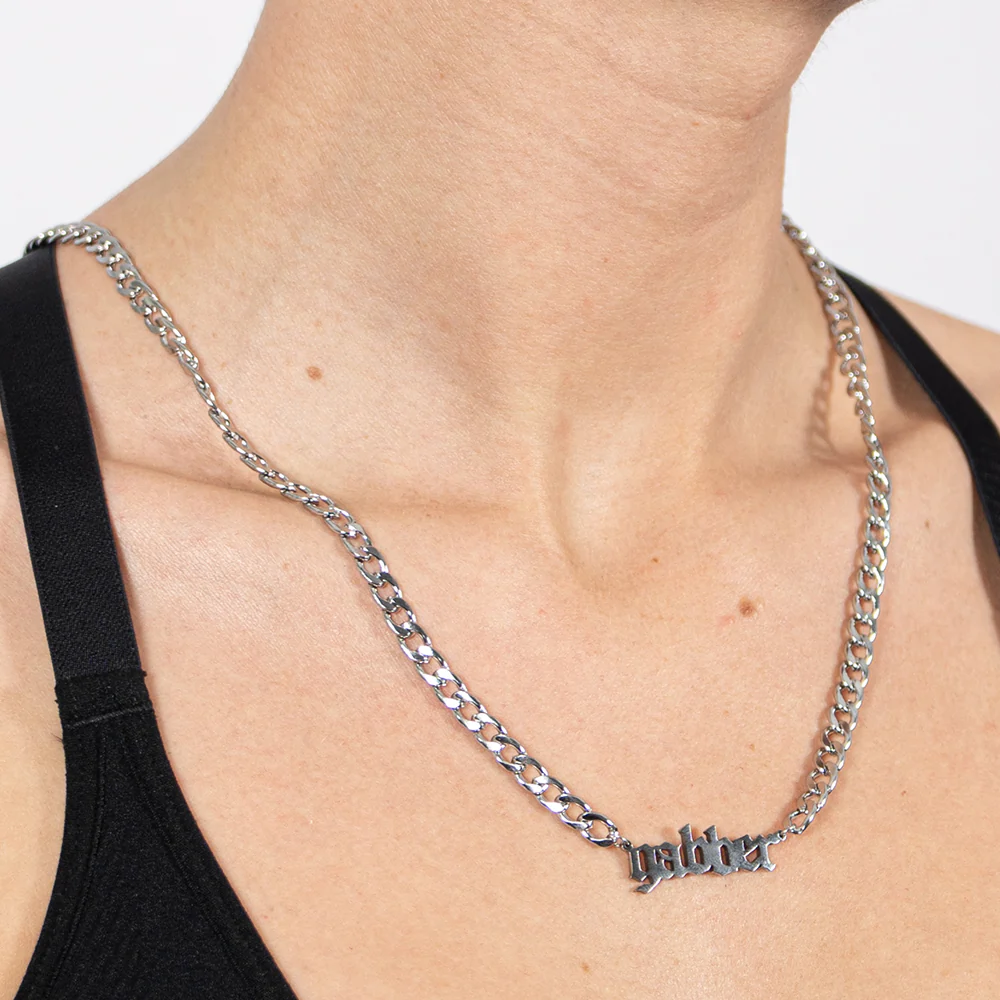 100% Hardcore Necklace Gabber Silver [65 CM] - Image 5