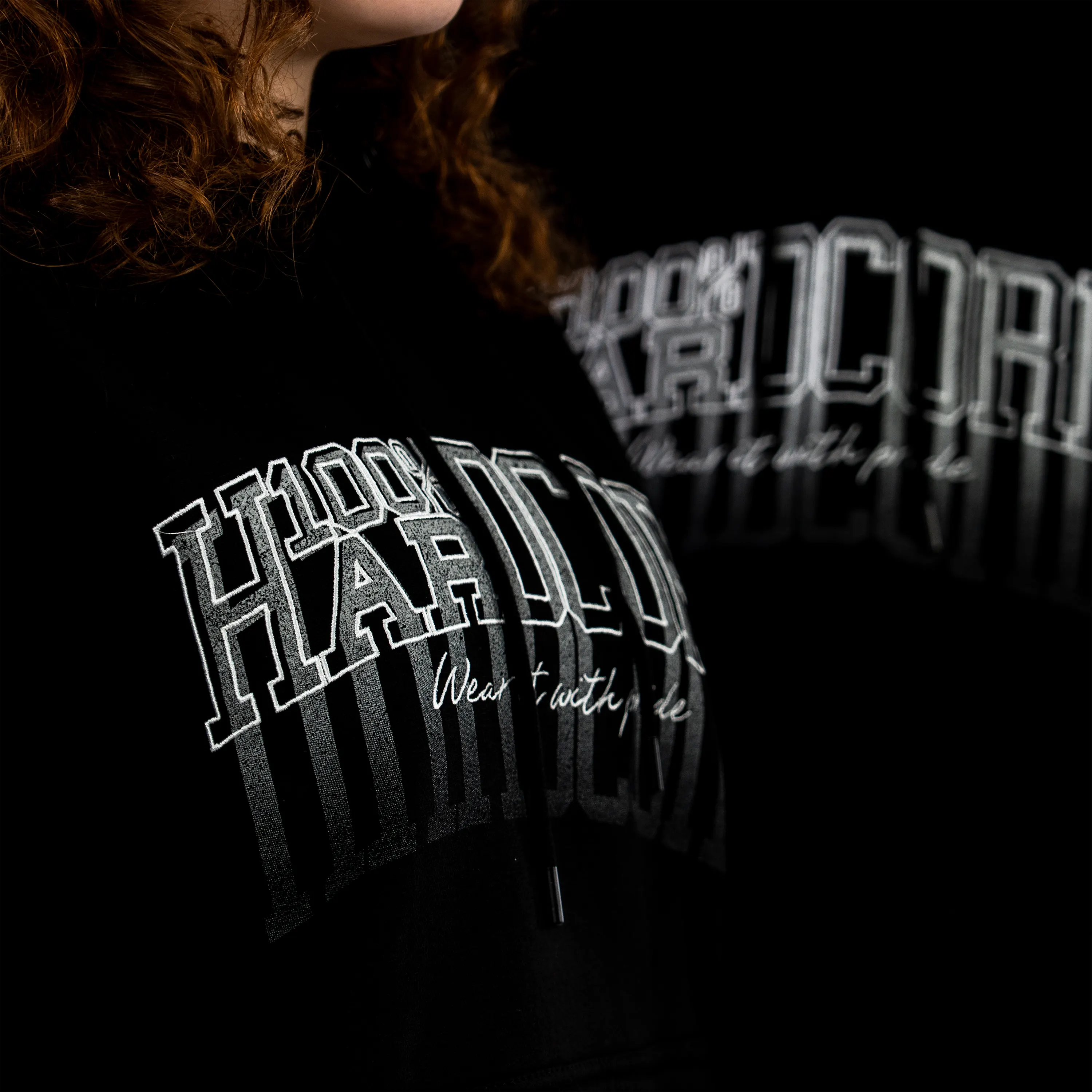 100% Hardcore Hoodie Faded Black - Image 6