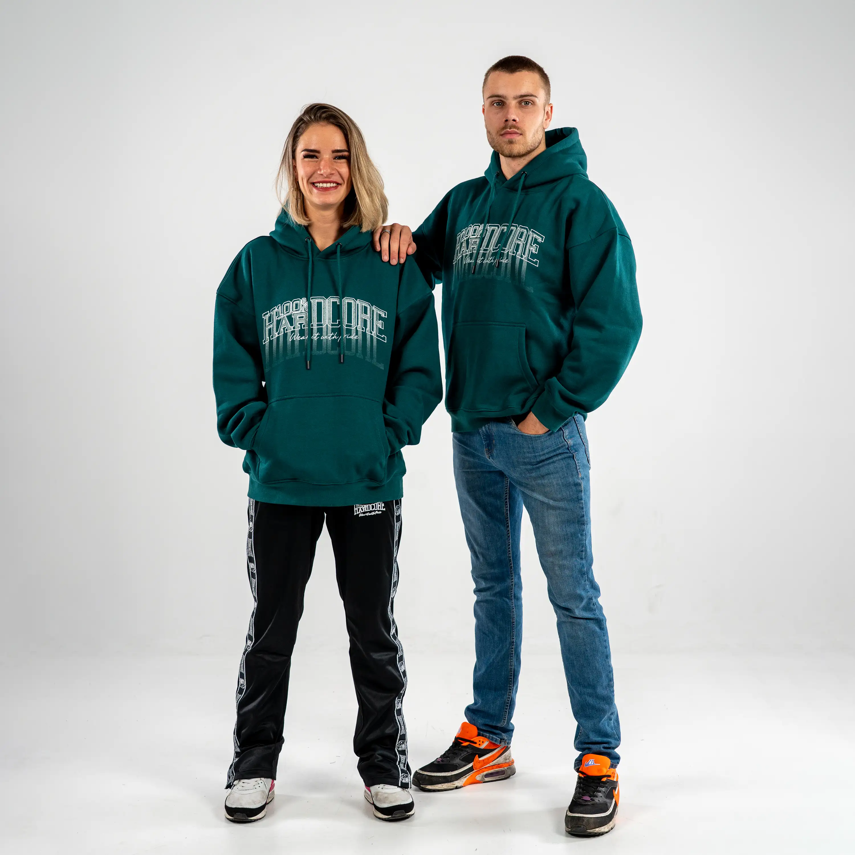 100% Hardcore Hoodie Faded Teal - Image 4