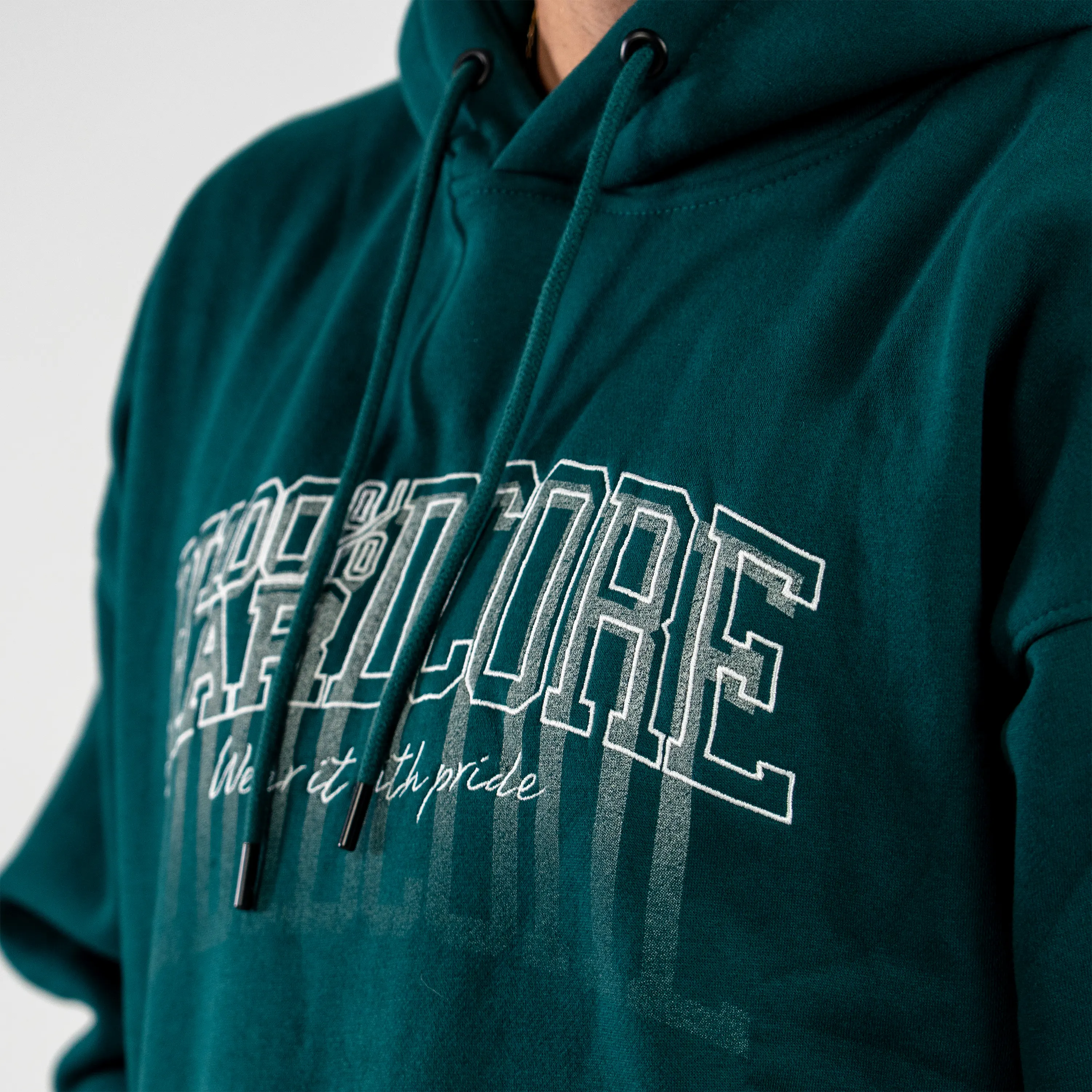 100% Hardcore Hoodie Faded Teal - Image 6
