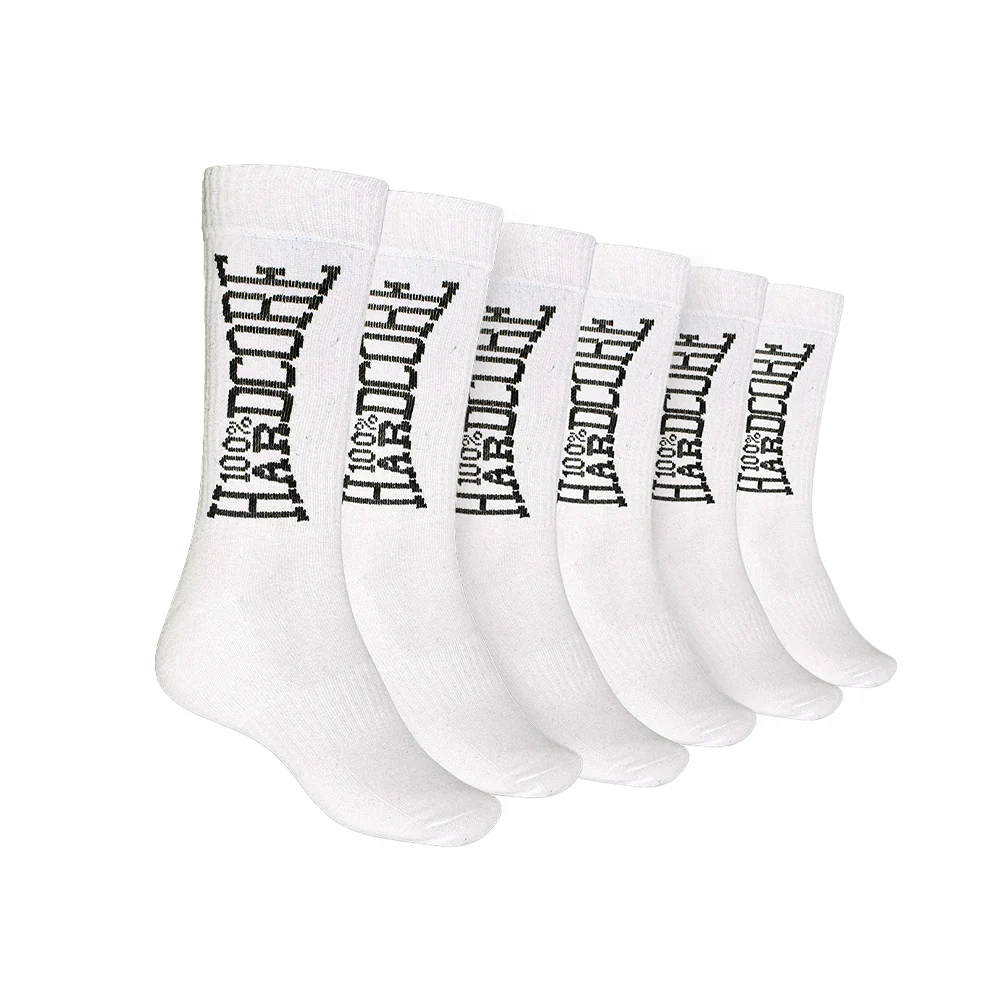 100% Hardcore Sport Socks White - 3 pack