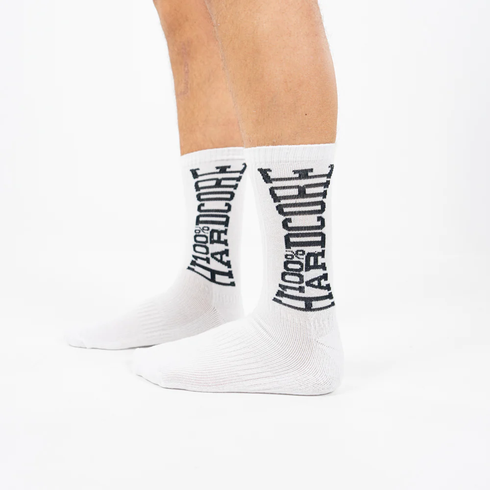 100% Hardcore Sport Socks White - Image 3