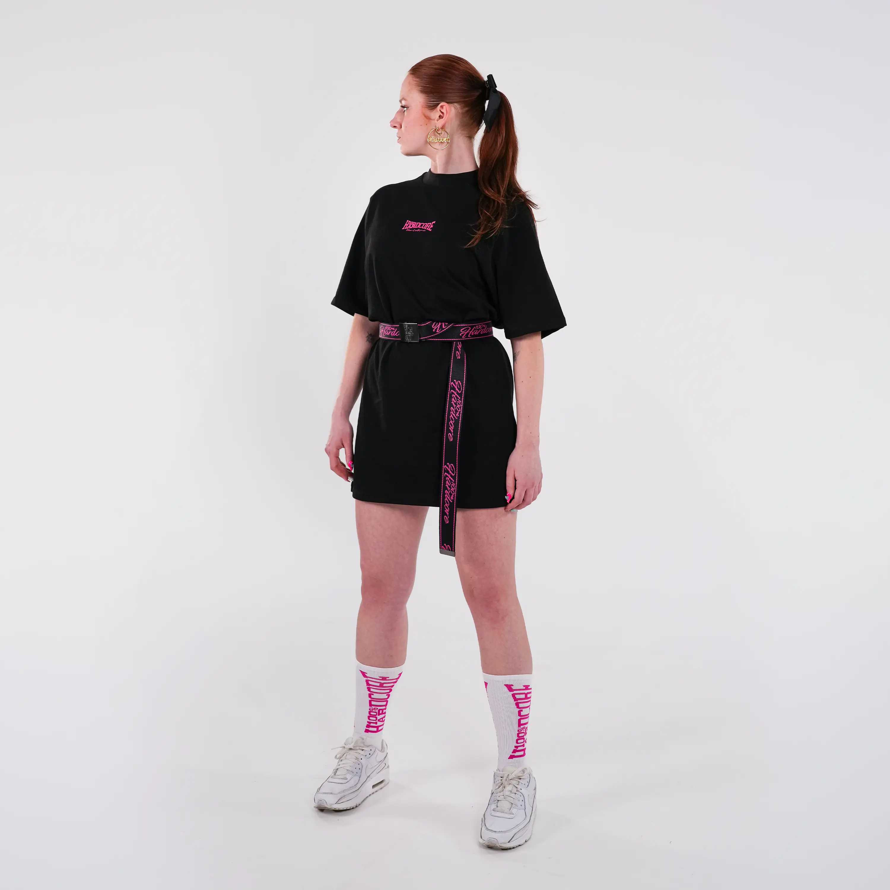 100% Hardcore T-Shirt Dress with Belt Signature - Image 3