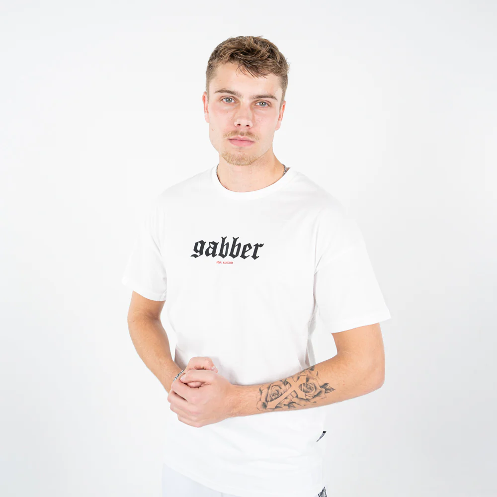 100% Hardcore T-shirt Gabber Big White - Image 4