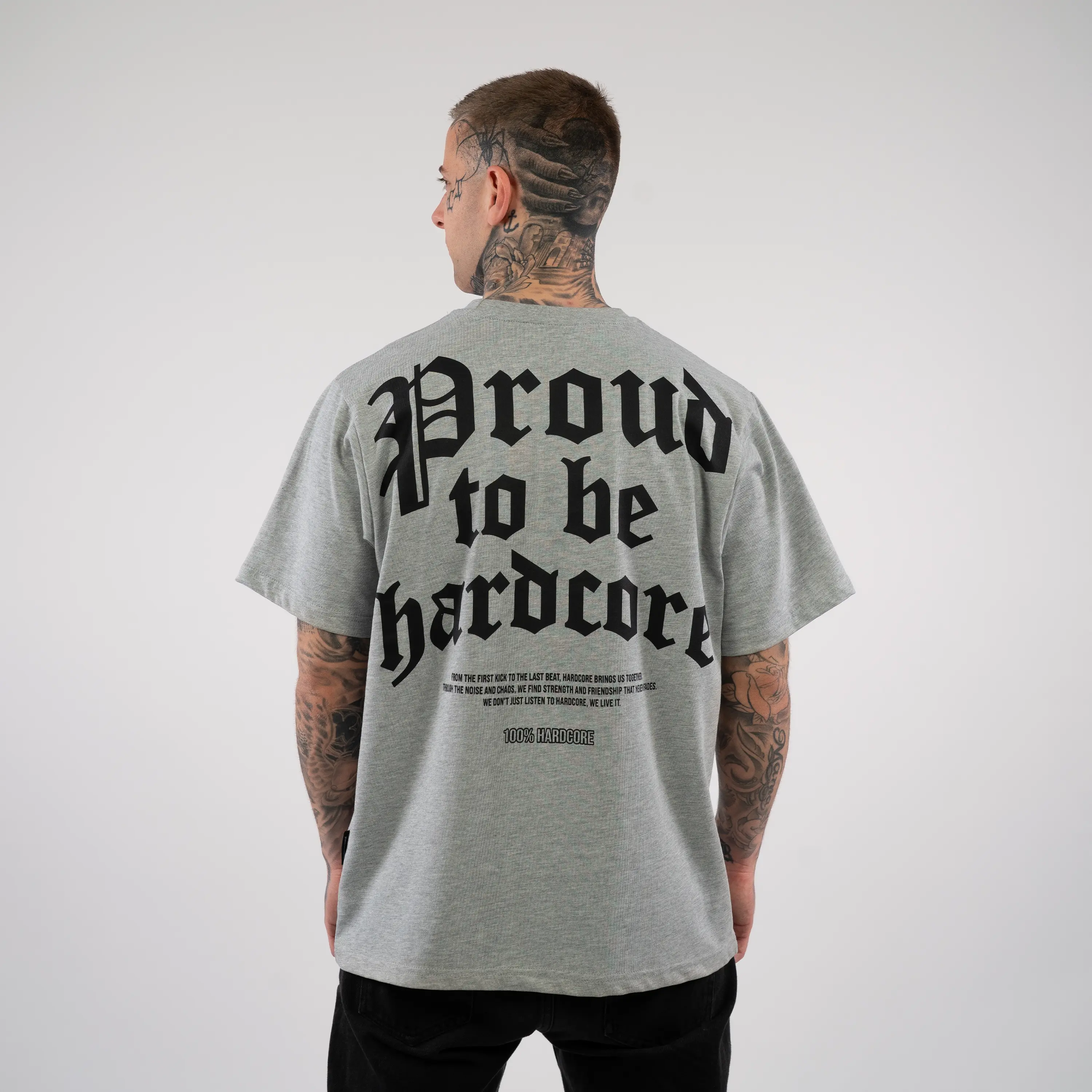 100% Hardcore T-shirt Proud to Be Grey - Image 4