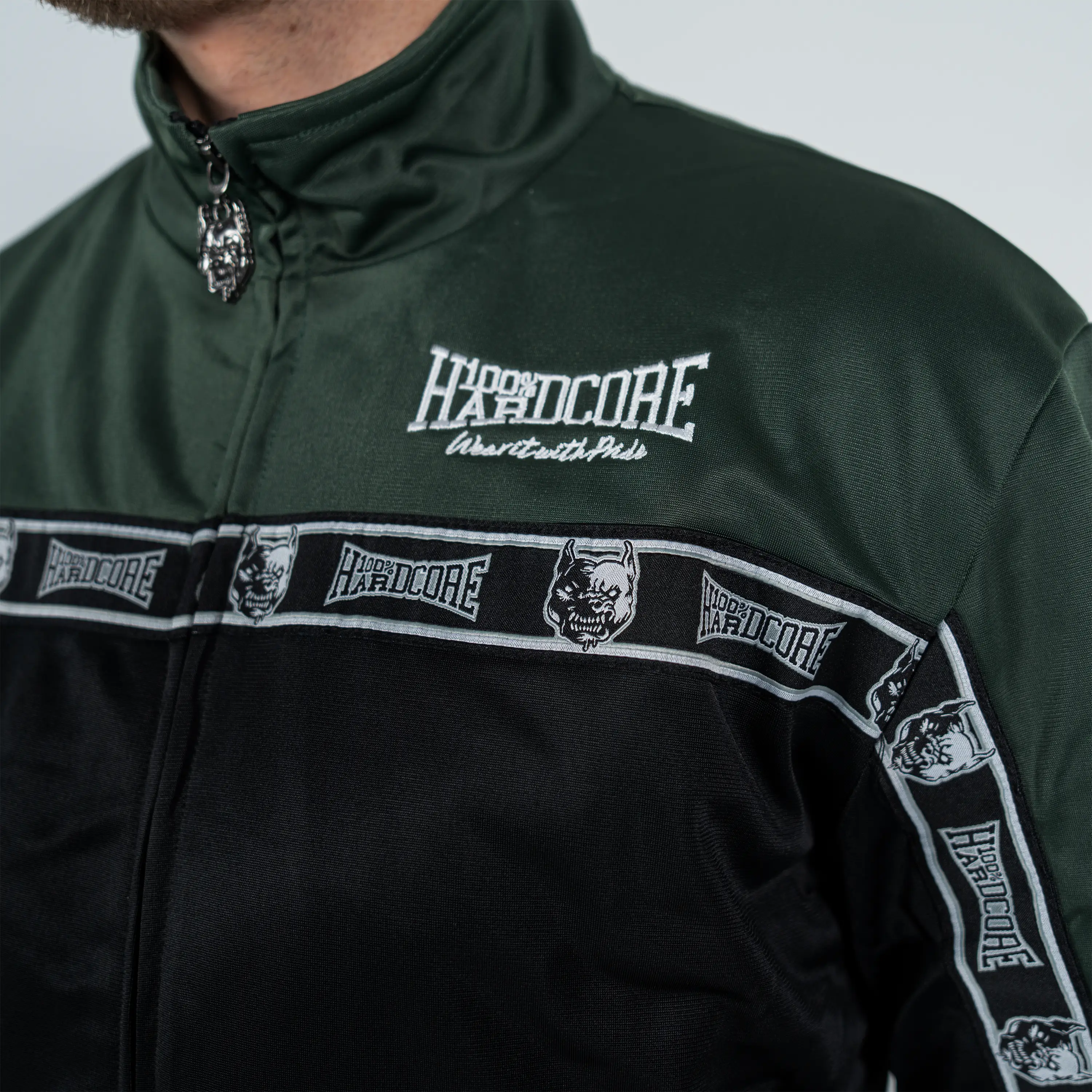 100% Hardcore Training Jacket Essential Dark Green - Image 6