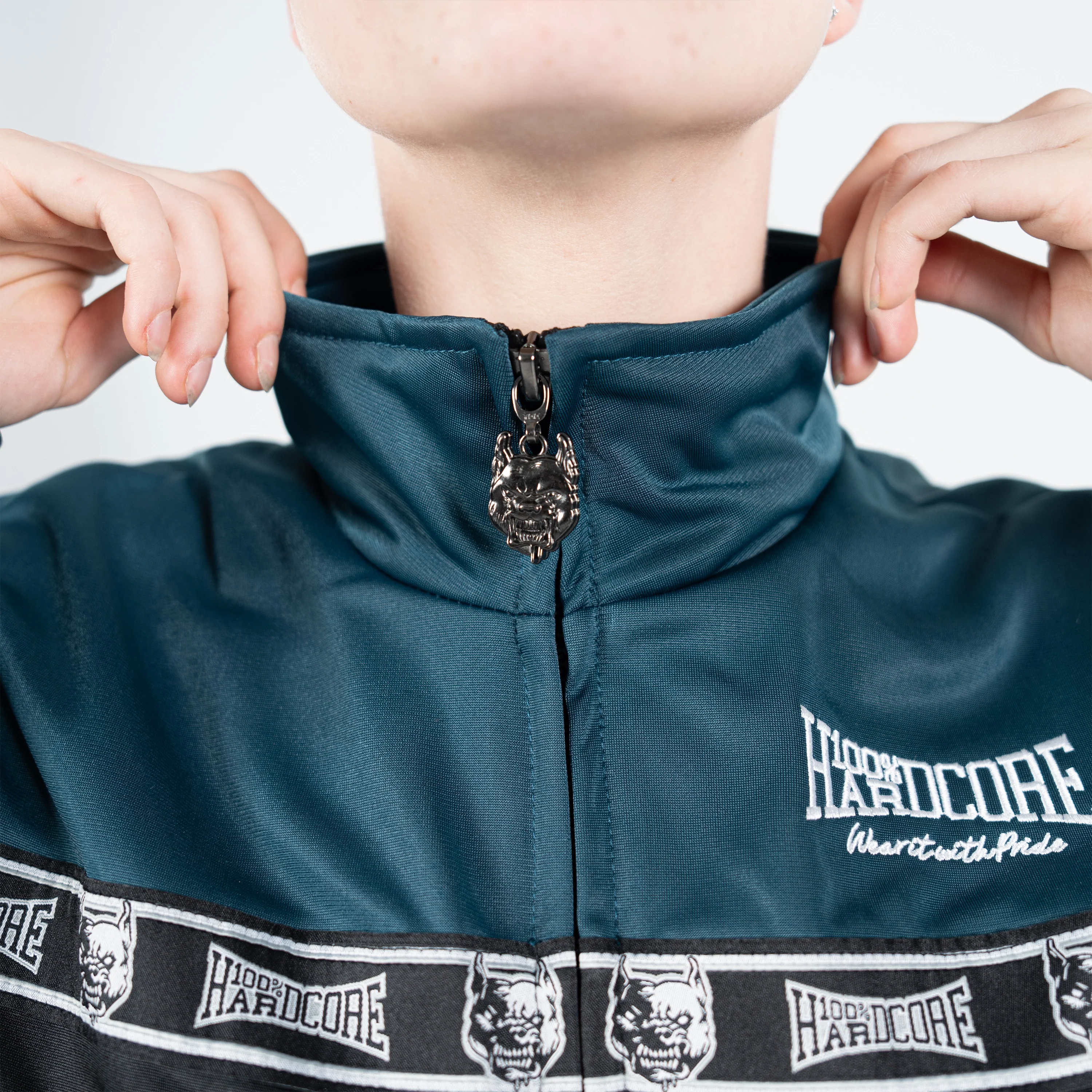 100% Hardcore Training jacket Essential Teal - Image 4