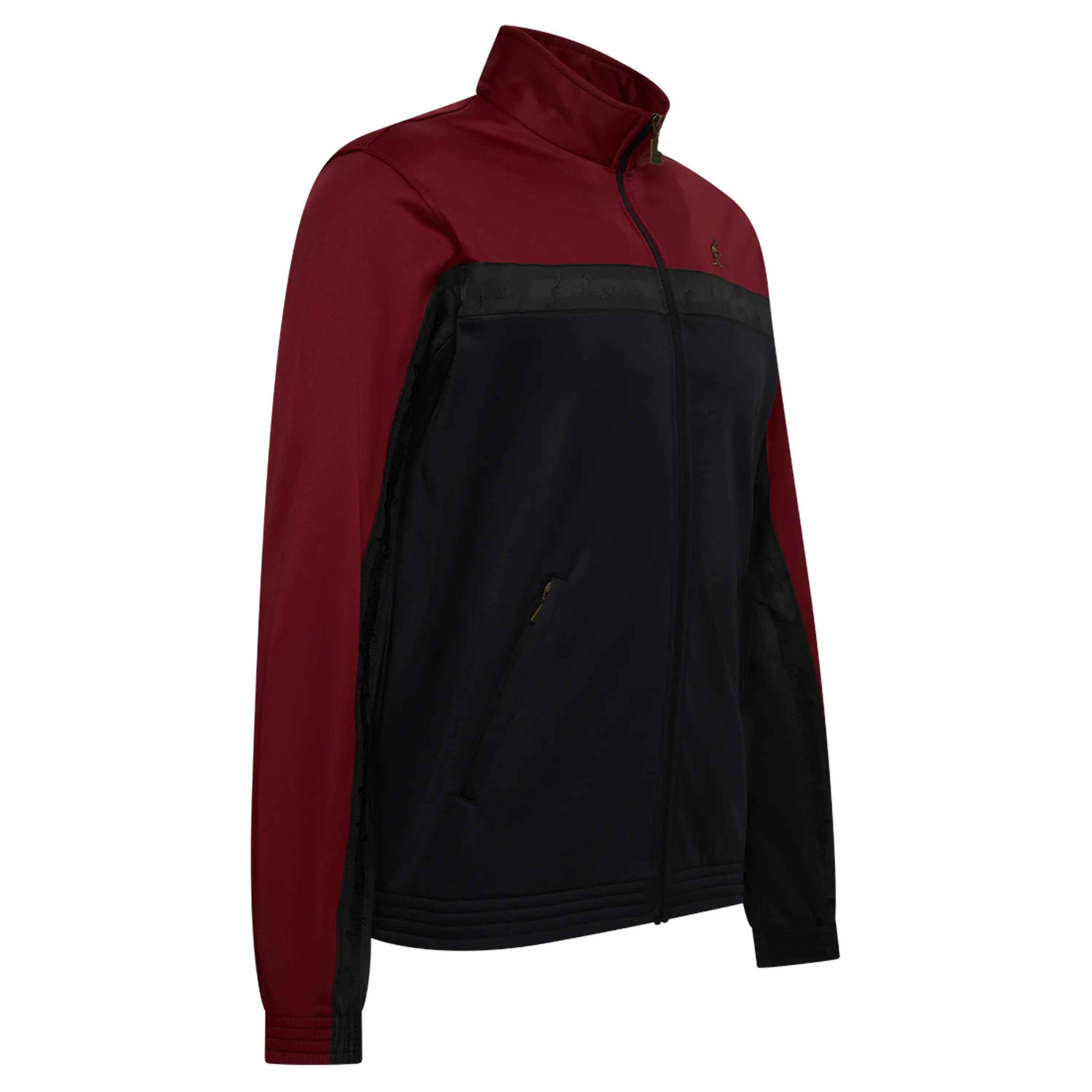 Australian Acetate Trainingsuit With Shadow Taping Black | Bordeaux Red - Image 4