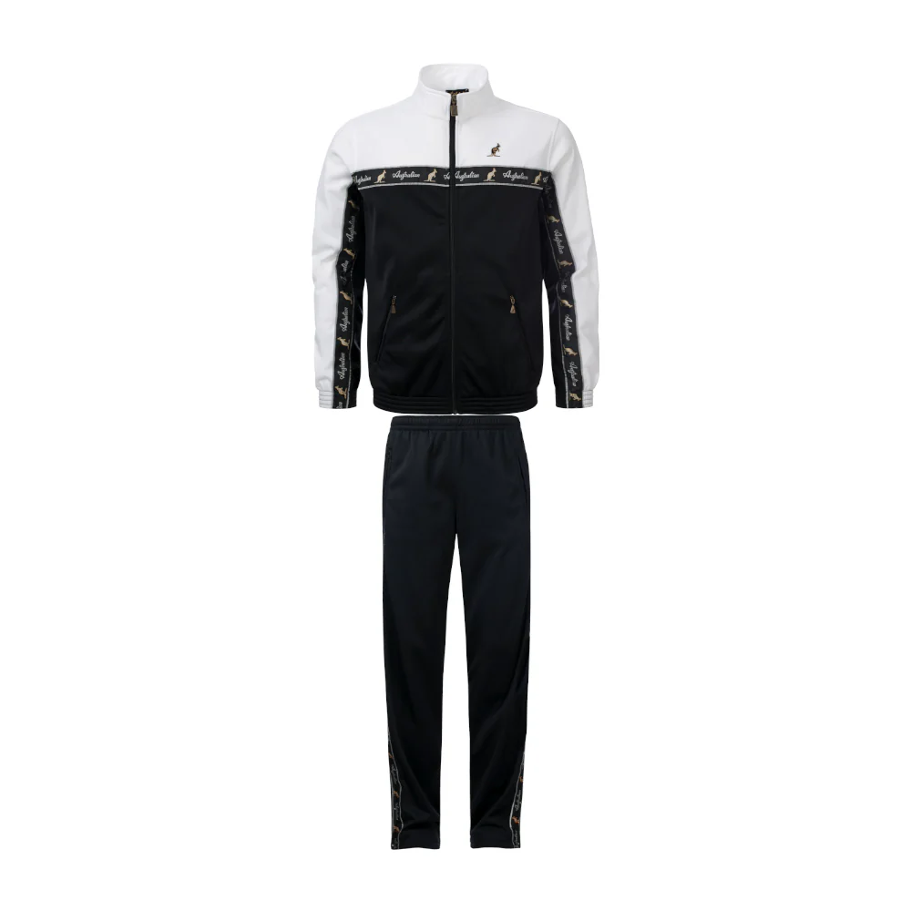 Australian Acetate Trainingsuit With Taping Black/White - Image 3