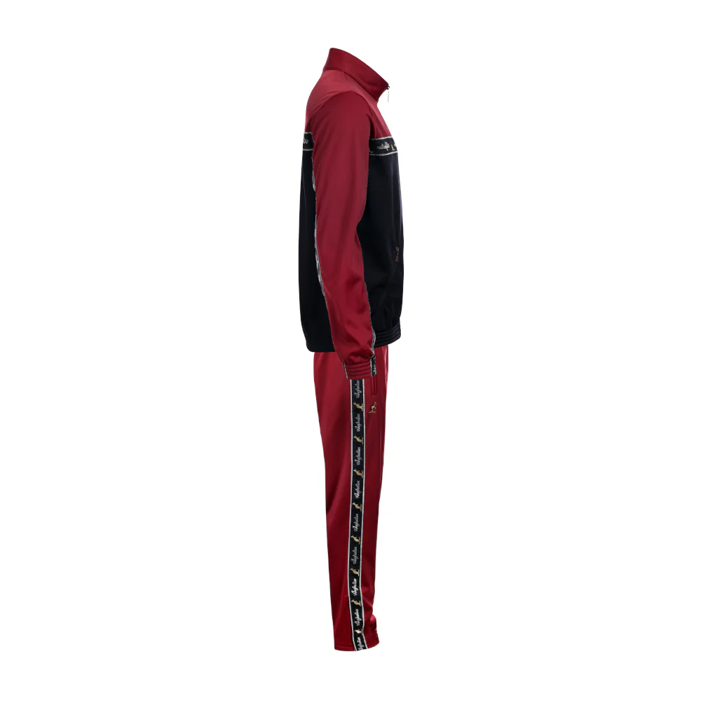Australian Acetate Trainingsuit With Taping Bordeaux Red - Image 4