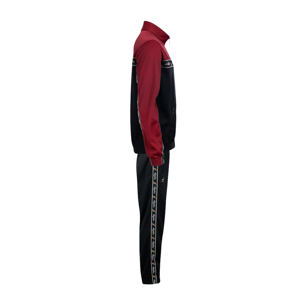 Australian Acetate Trainingsuit With Taping Bordeaux Red/Black - Image 3