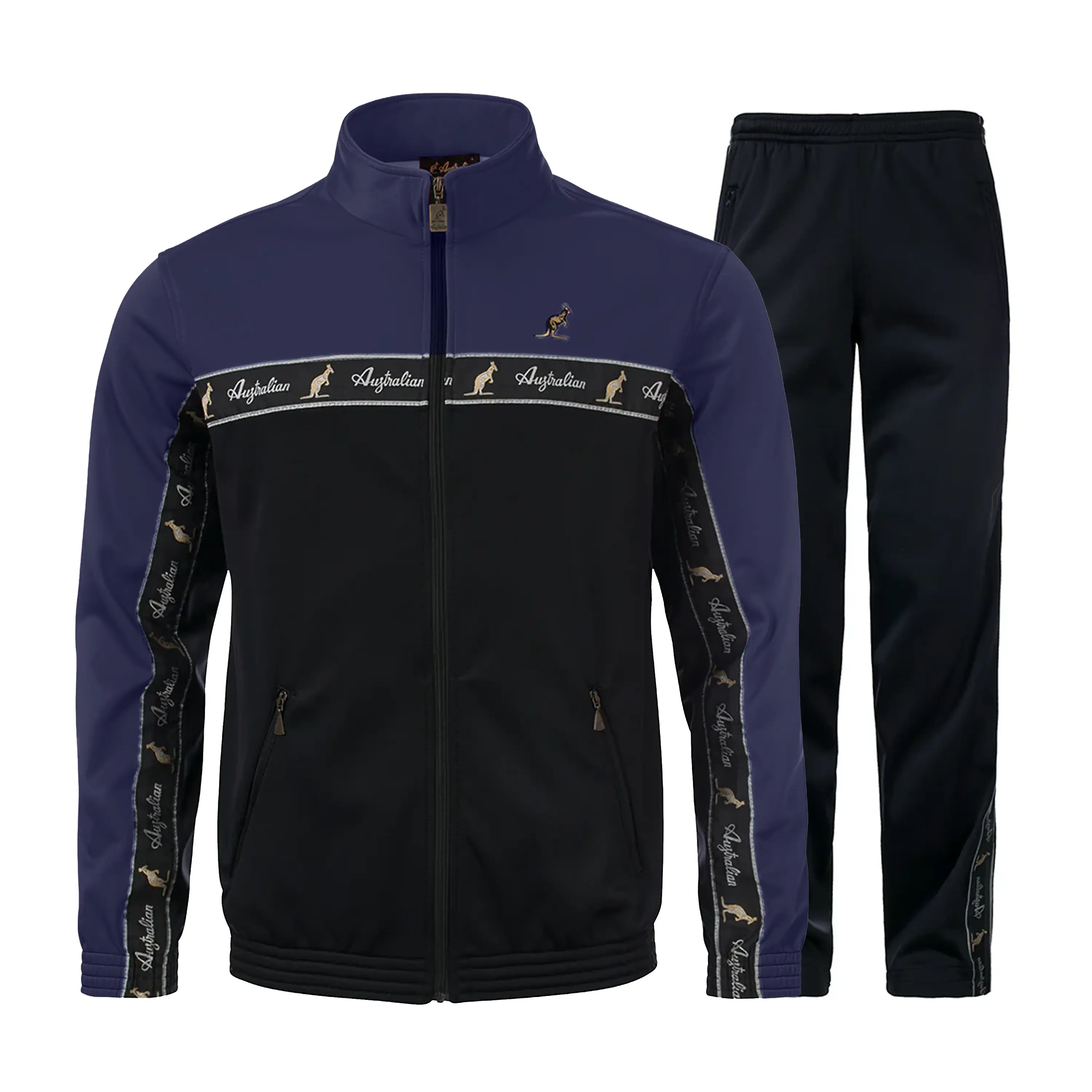 Australian Acetate Trainingsuit With Taping Cosmo Blue/Black
