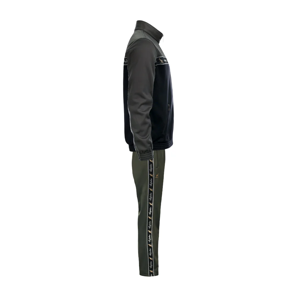 Australian Acetate Trainingsuit With Taping Green Dill - Image 3