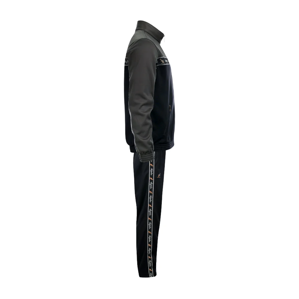 Australian Acetate Trainingsuit With Taping Green Dill/Black - Image 3