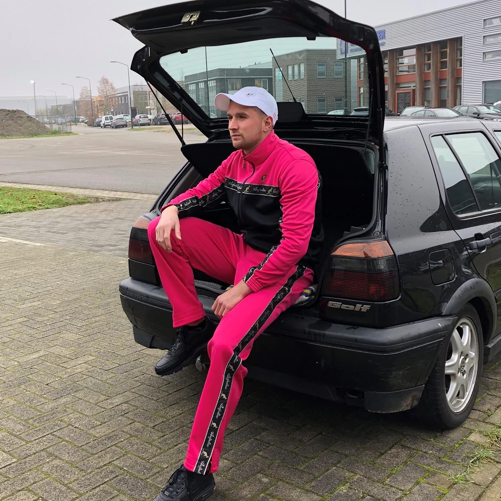 Australian Acetate Trainingsuit With Taping Pink - Image 2