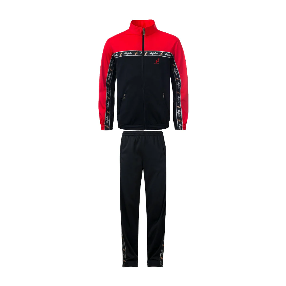 Australian Acetate Trainingsuit With Taping Red/Black - Image 2
