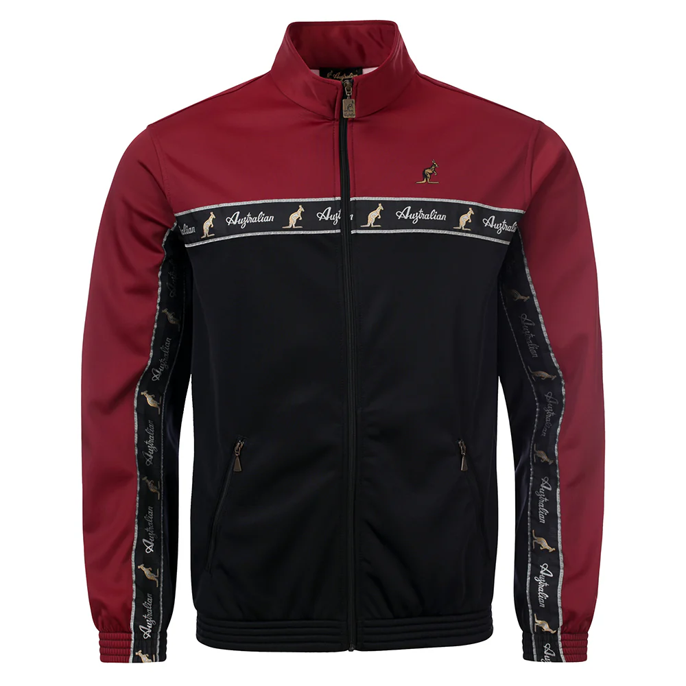 Australian Duo Training Jacket With Taping Black | Bordeaux Red