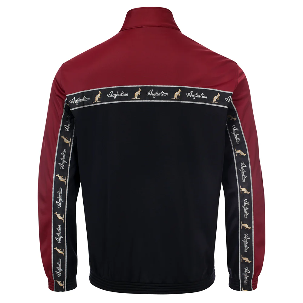 Australian Duo Training Jacket With Taping Black | Bordeaux Red - Image 3