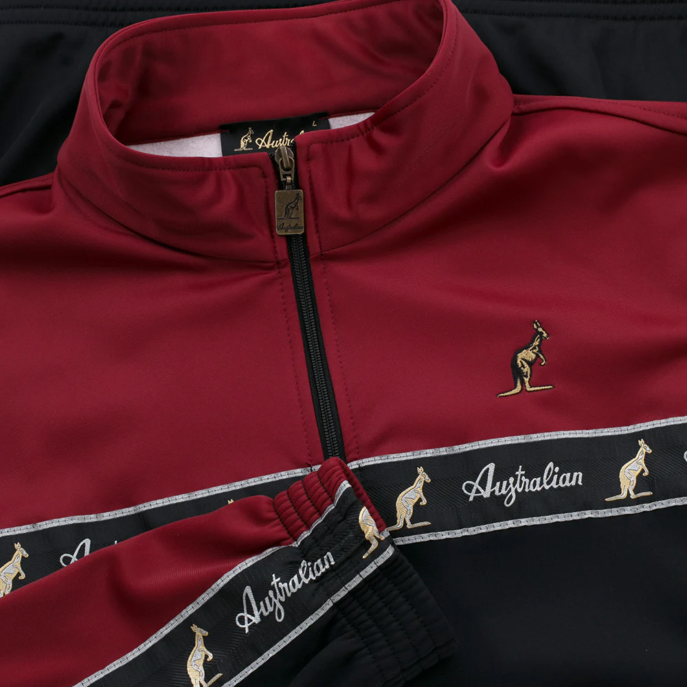 Australian Duo Training Jacket With Taping Black | Bordeaux Red - Image 4