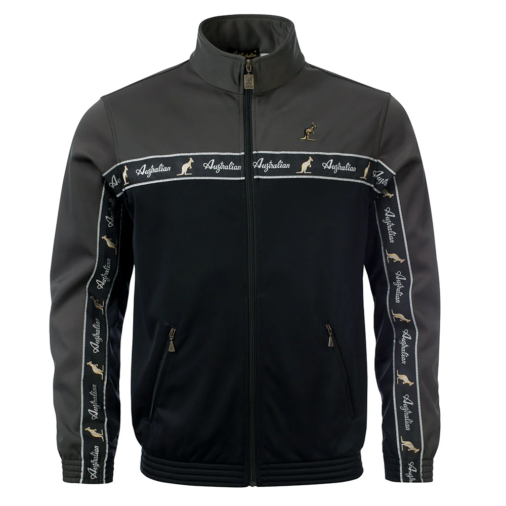 Australian Duo Training Jacket With Taping Black | Green Dill