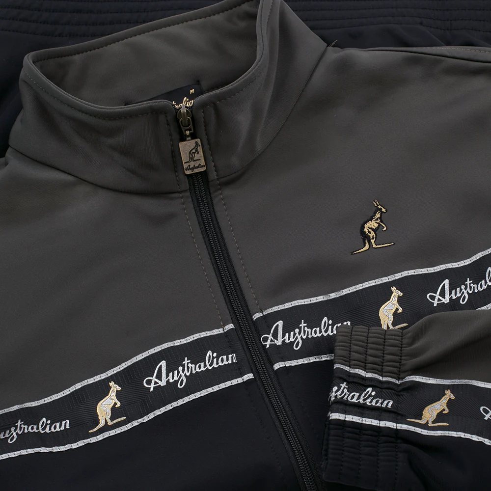 Australian Duo Training Jacket With Taping Black | Green Dill - Image 4