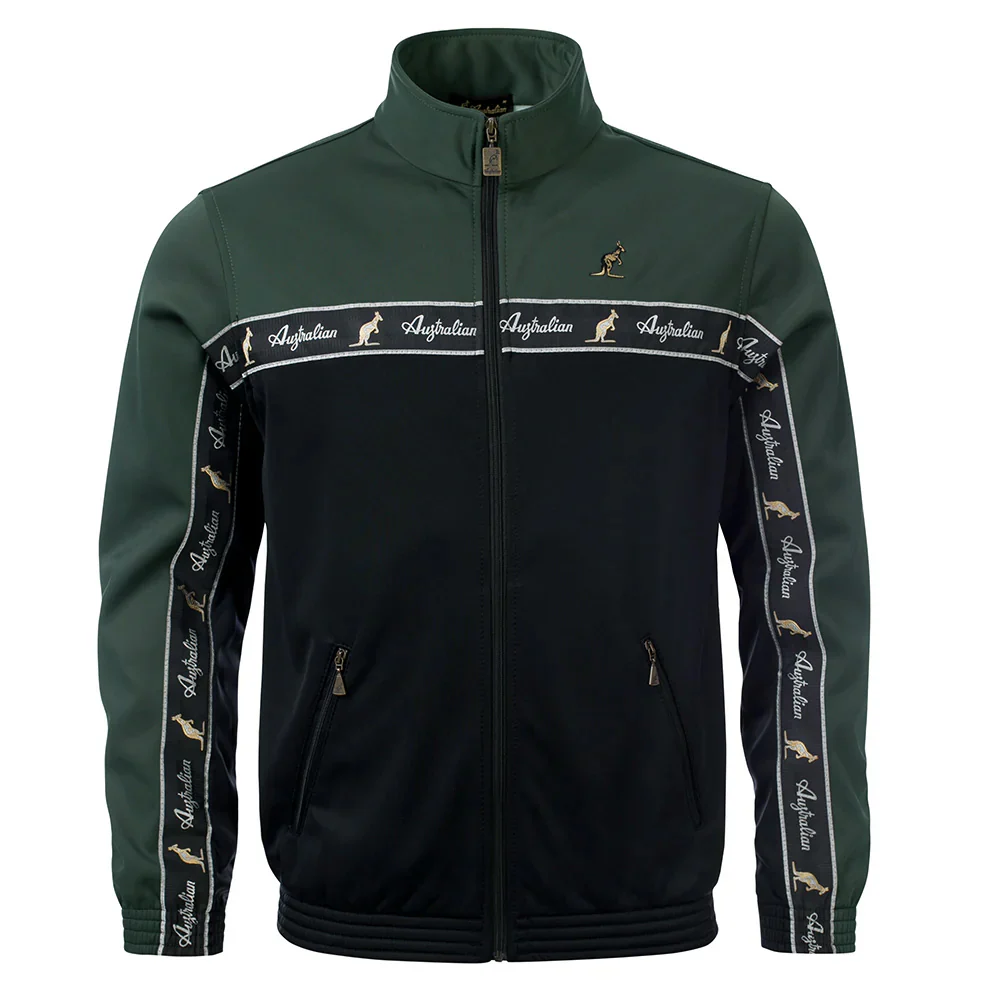 Australian Acetate Trainingsuit With Taping Woodland/Black - Image 3