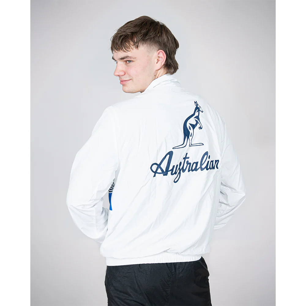 Australian Oldschool Training Jacket Libero Tennis White/Blue - Image 2