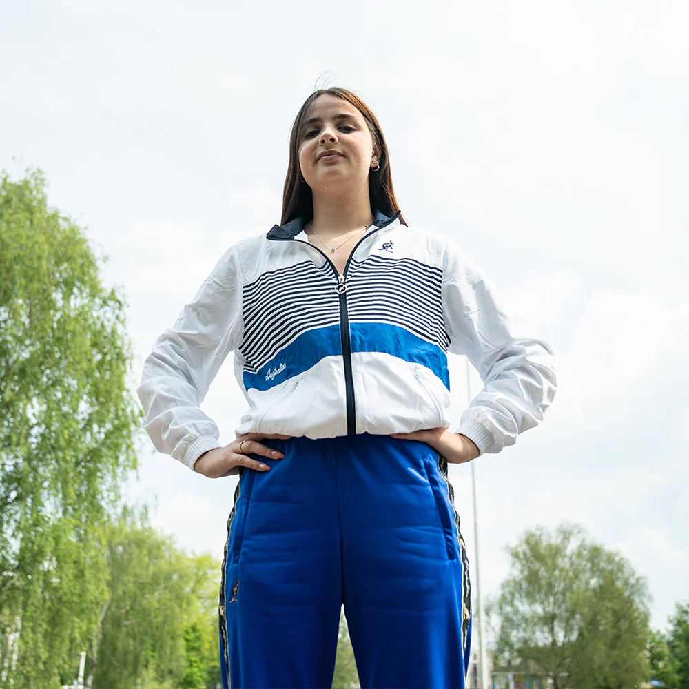Australian Oldschool Training Jacket Libero Tennis White/Blue - Image 6