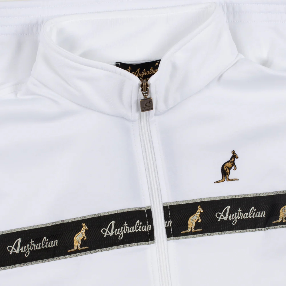 Australian Uni Training Jacket With Black Taping White - Image 3