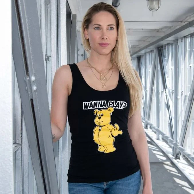 DJ Paul Elstak Women Tanktop Forze Wanna Play? Black - Image 4