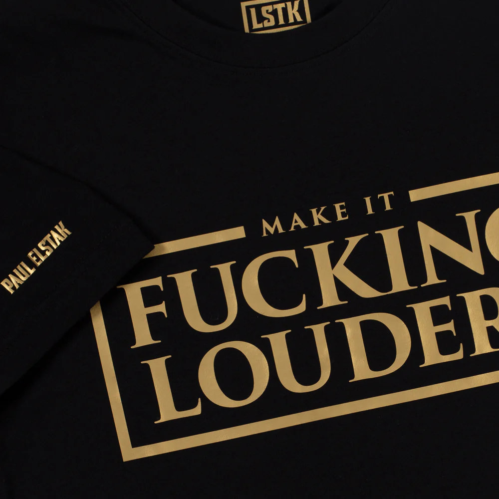 DJ Paul Elstak T-shirt Make It Fucking Louder Metallic Gold - Image 4