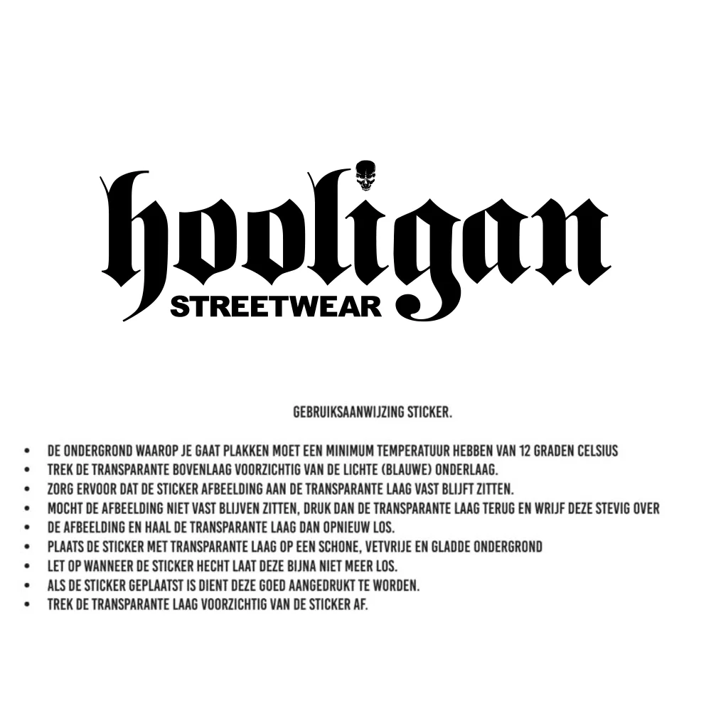 Hooligan Streetwear Carsticker White 60cm - Image 3