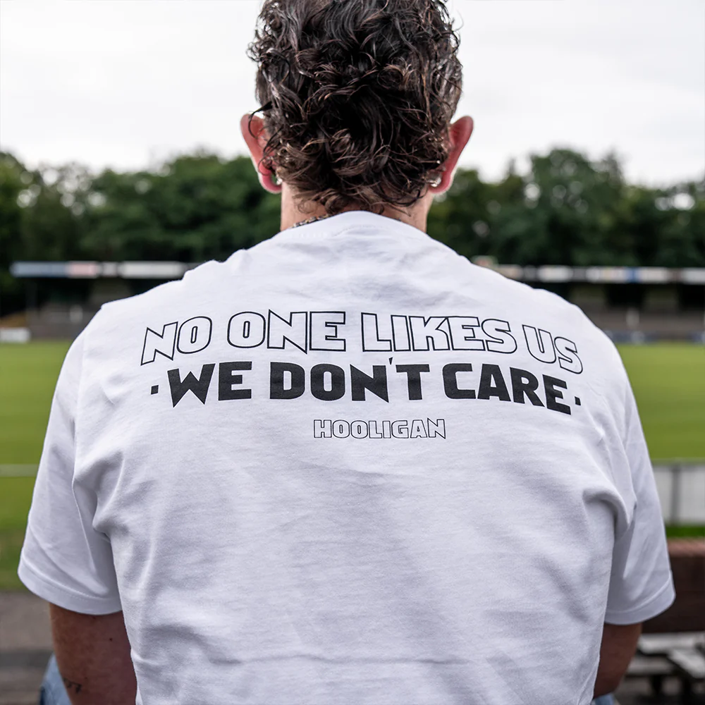 Hooligan Streetwear T-shirt We Don't Care White - Image 3