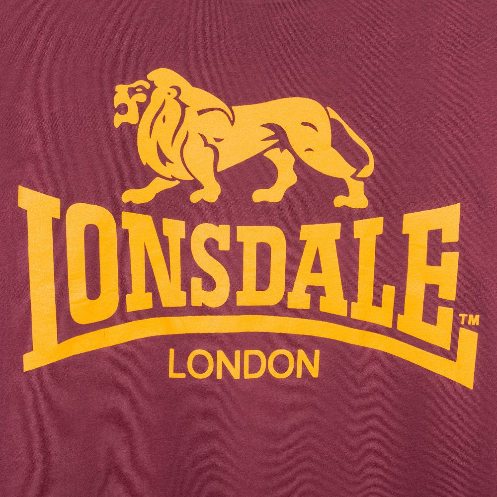 Lonsdale Classic T-Shirt Old Logo Burgundy - Image 3