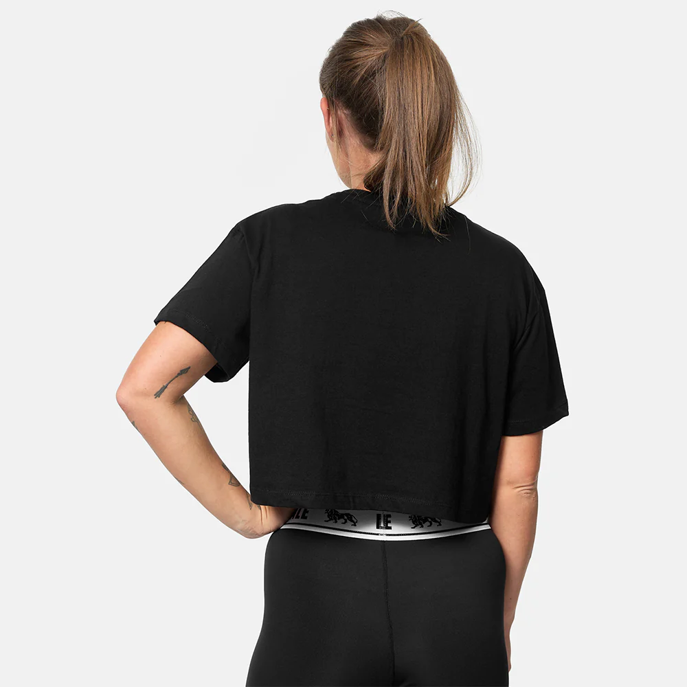 Lonsdale Cropped T-Shirt Black GUTCH COMMON - Image 2