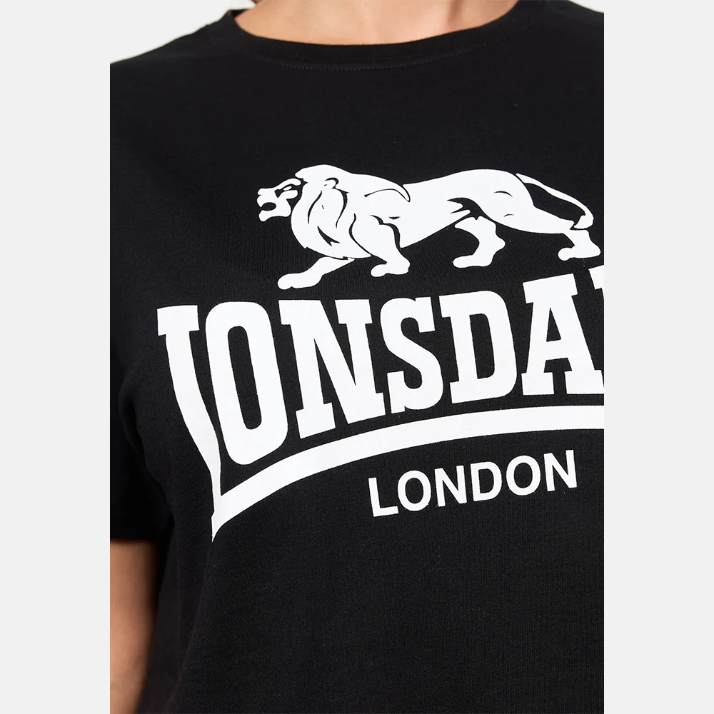 Lonsdale Cropped T-Shirt Black GUTCH COMMON - Image 3