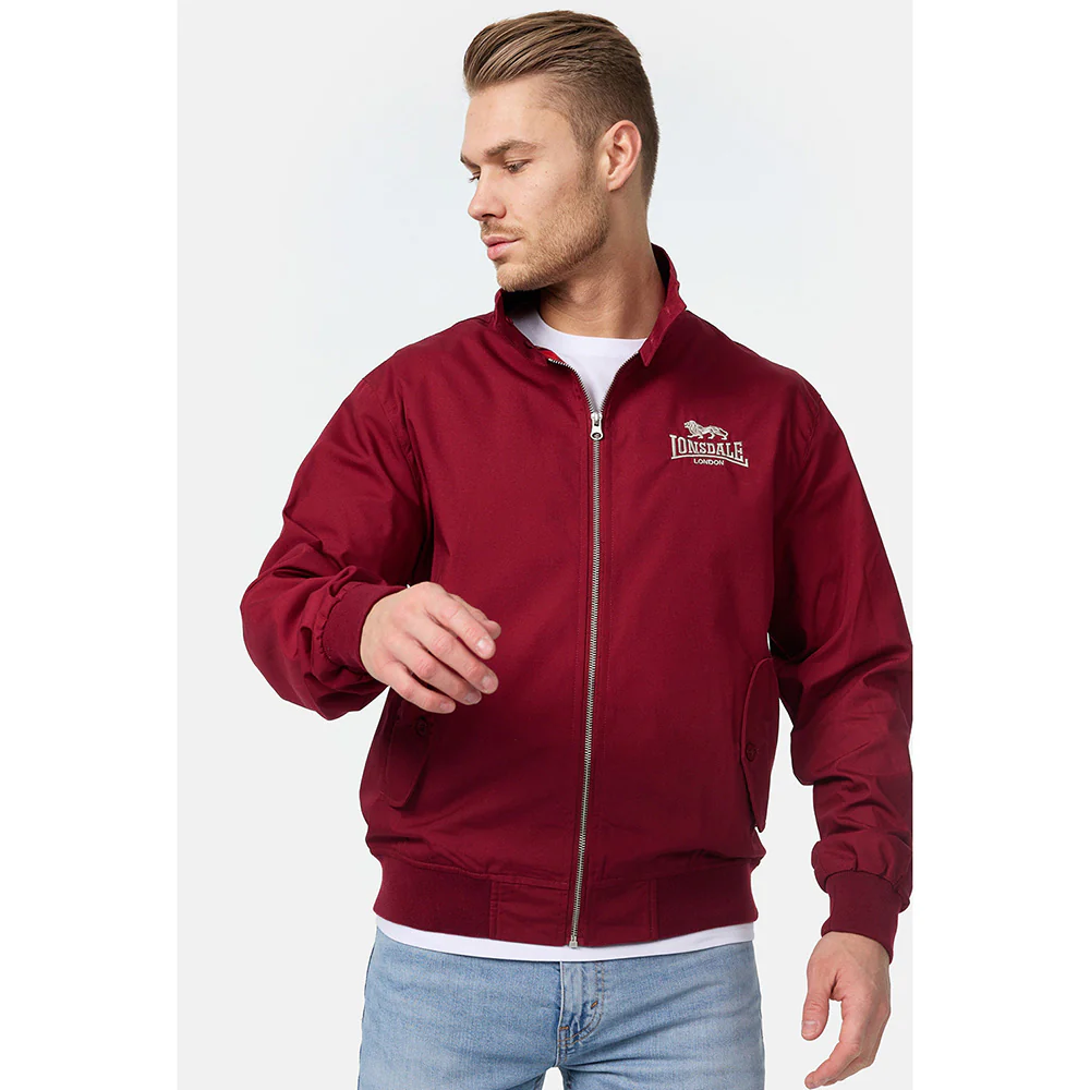 Lonsdale Slimfit Harrington Jacket Classic Burgundy - Image 4