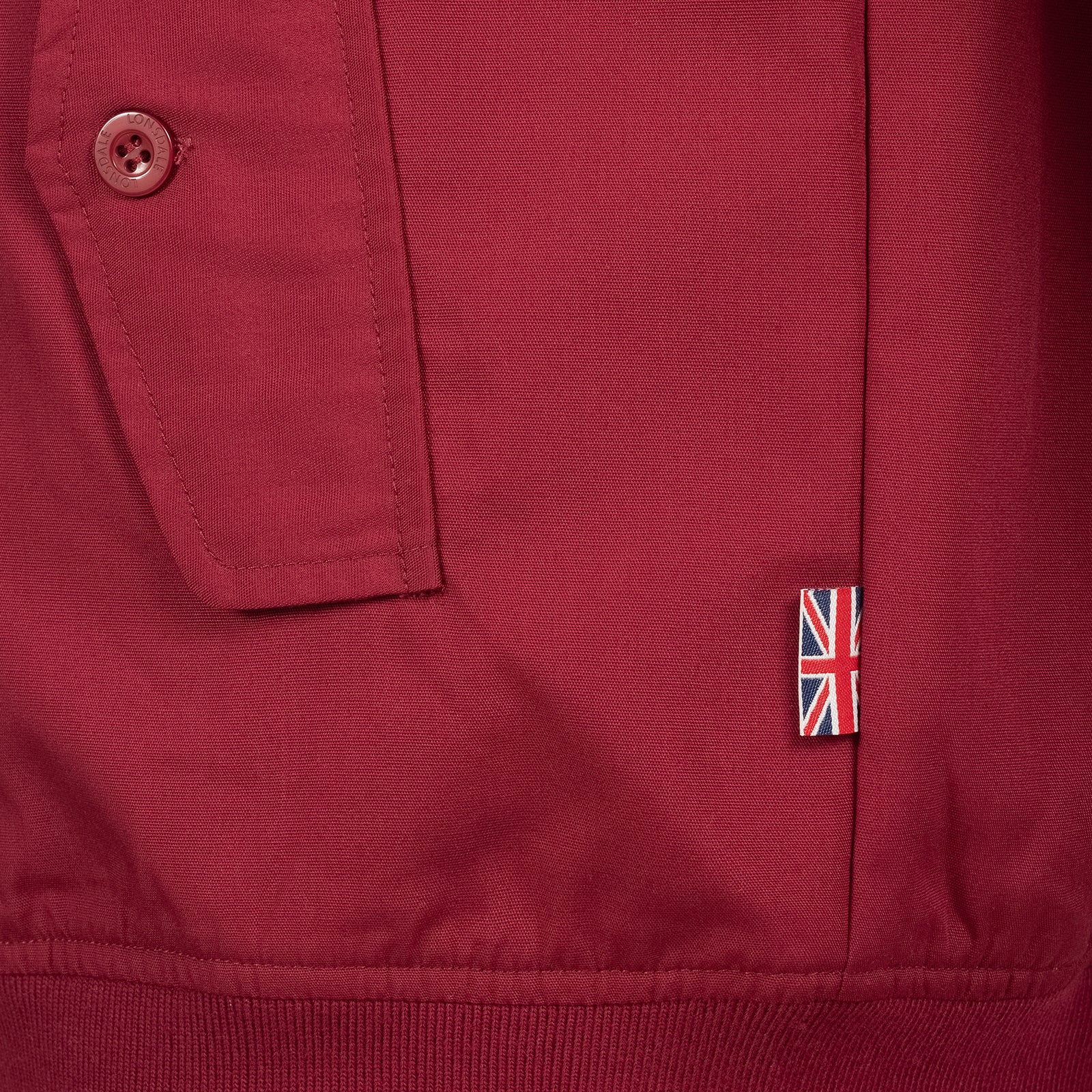 Lonsdale Slimfit Harrington Jacket Classic Burgundy - Image 5
