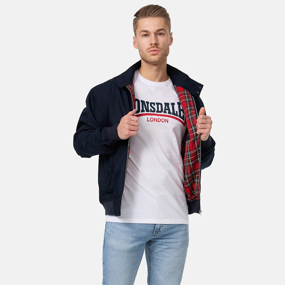 Lonsdale Slimfit Harrington Jacket Classic Navy - Image 4