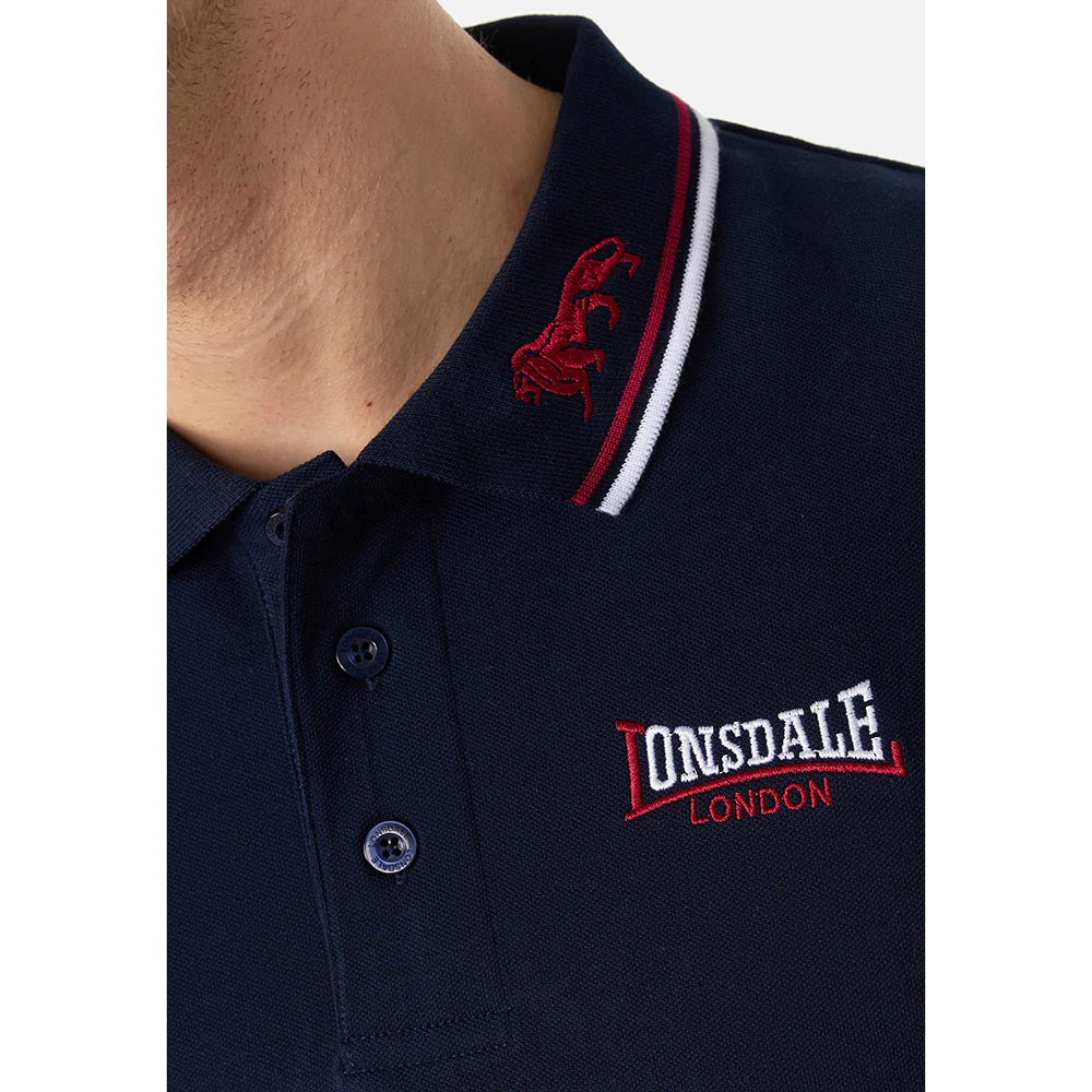 Lonsdale Slimfit Polo The Lion Navy - Image 6