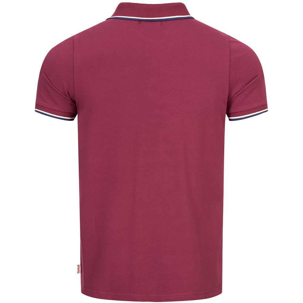Lonsdale Slimfit Polo The Lion Oxblood Red - Image 3