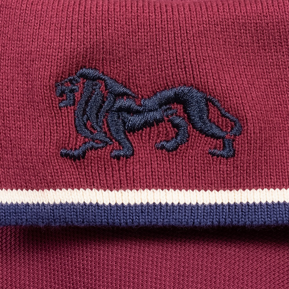 Lonsdale Slimfit Polo The Lion Oxblood Red - Image 4