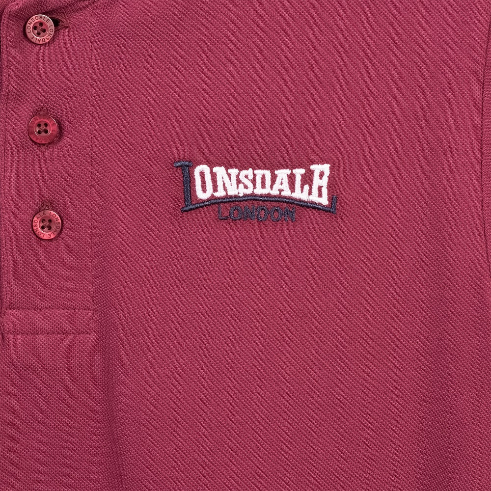 Lonsdale Slimfit Polo The Lion Oxblood Red - Image 5