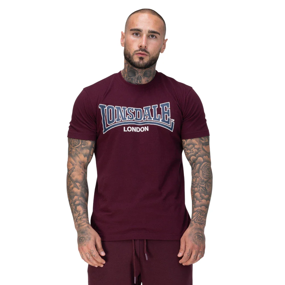 Lonsdale T-Shirt Dukinfield Oxblood - Image 2