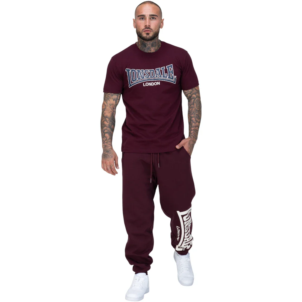 Lonsdale T-Shirt Dukinfield Oxblood - Image 3