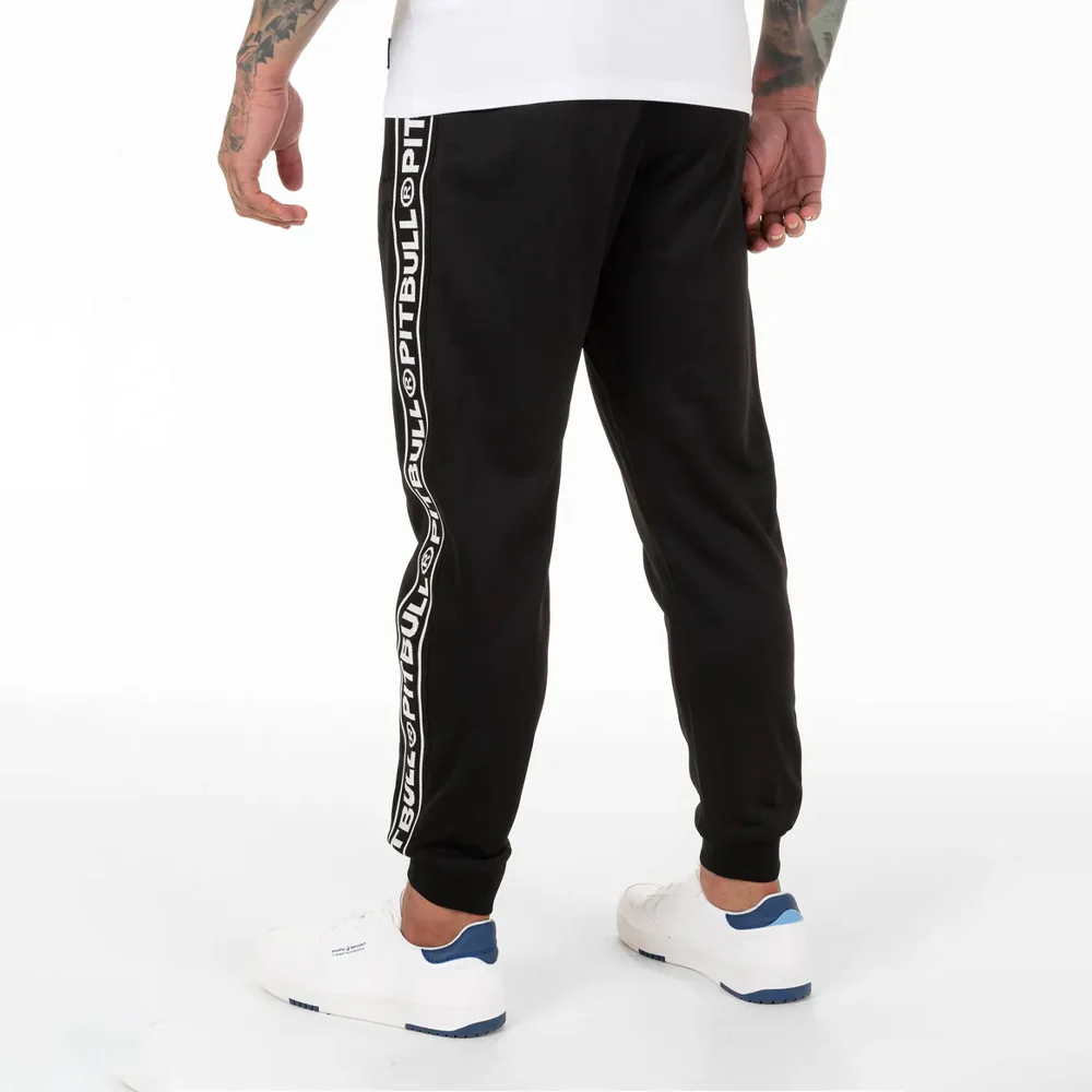 Pit Bull West Coast Oldschool Jogging Pants Tape Logo Terry Black - Image 4