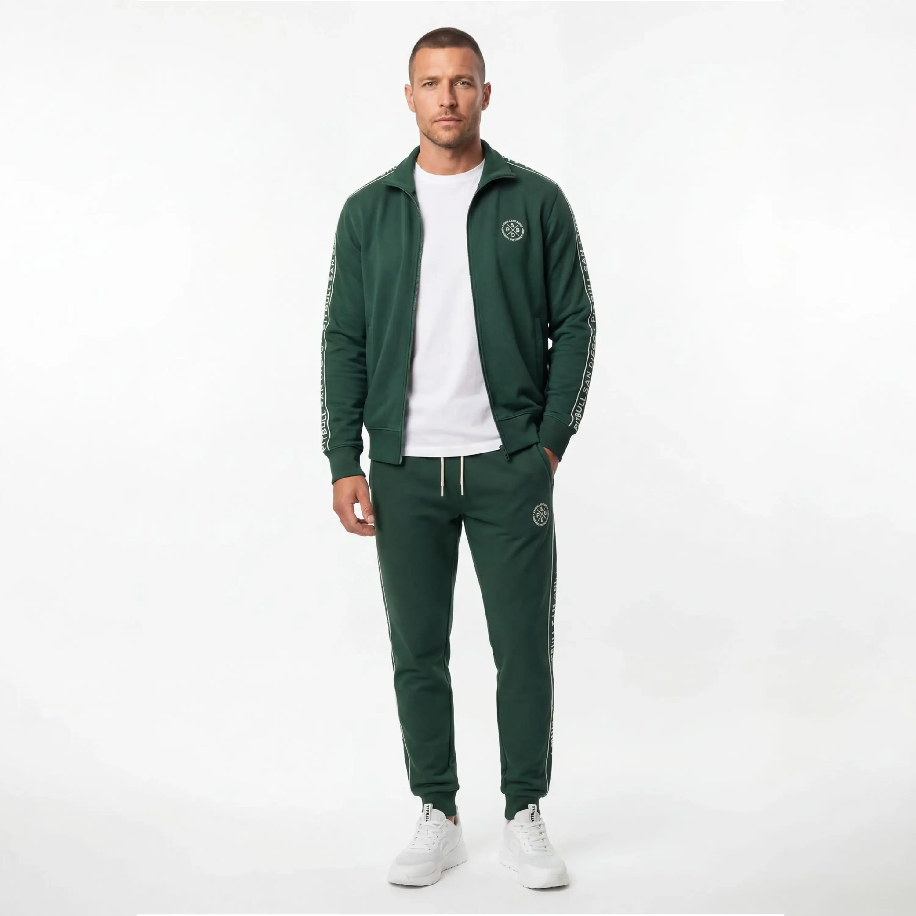 Pit Bull West Coast Oldschool Training Jacket Nexus Bottle Green - Image 3